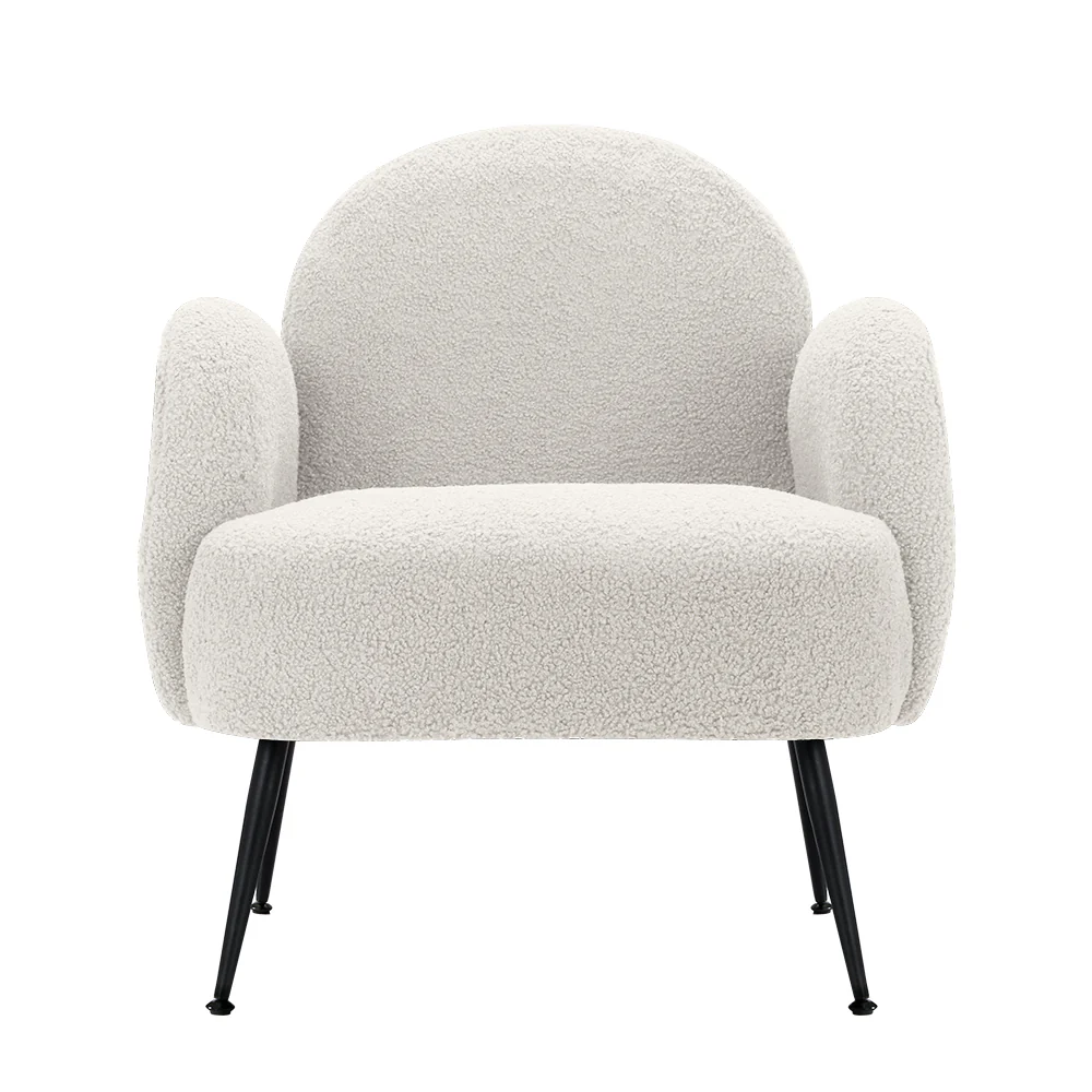 Artiss Armchair Lounge Chair Armchairs Accent Arm Chairs Sherpa Boucle White - Image 3