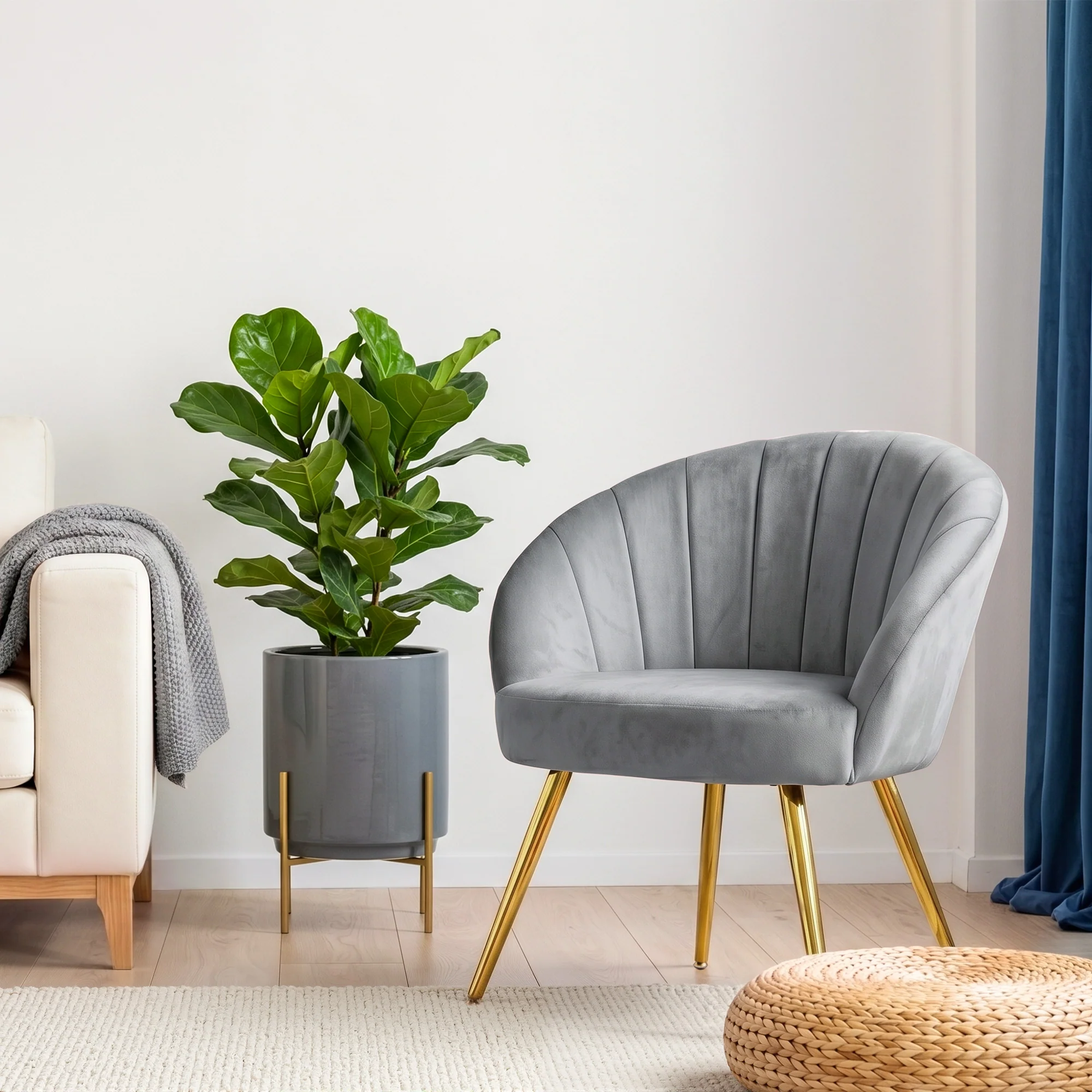 Artiss Armchair Velvet Grey Eloise - Image 10
