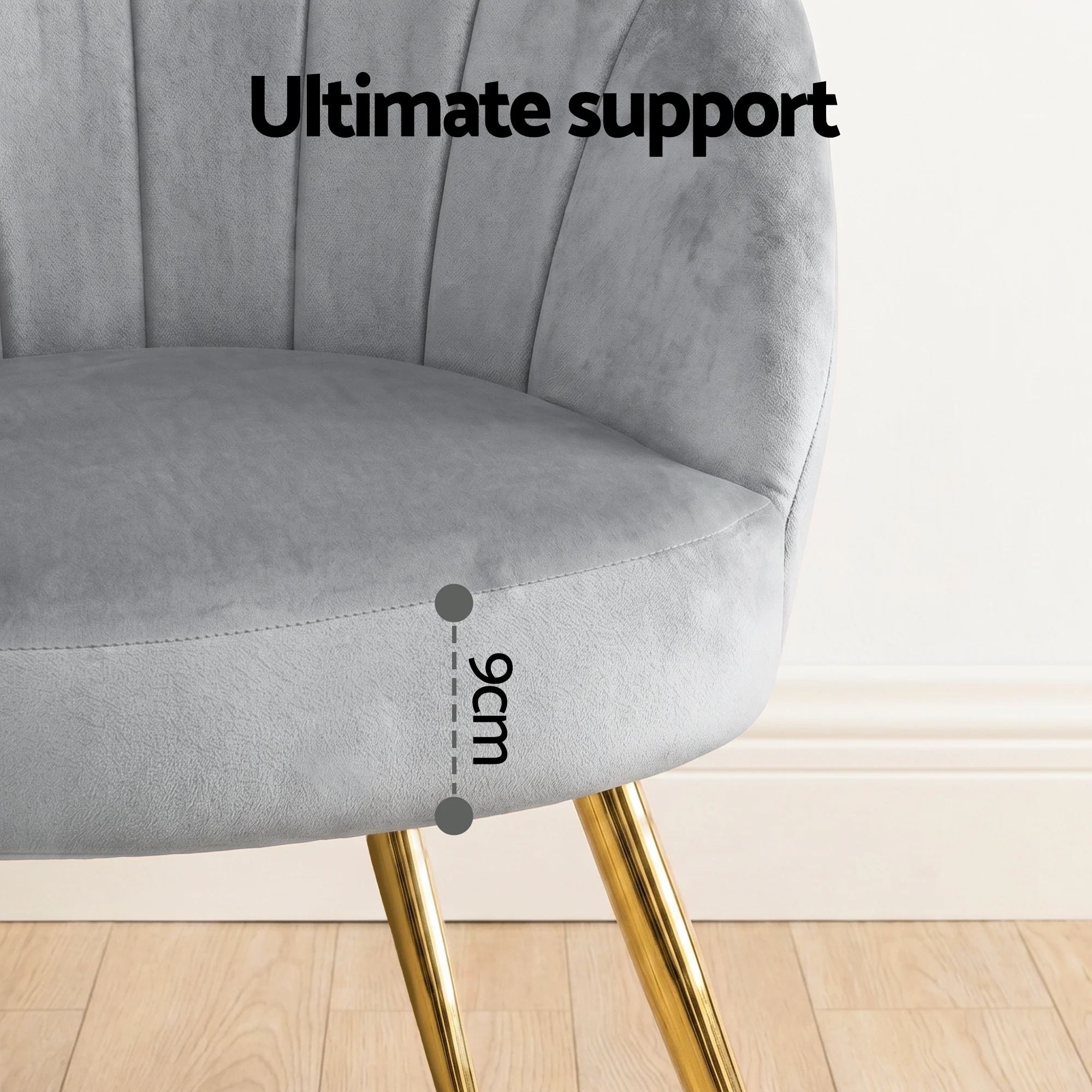 Artiss Armchair Velvet Grey Eloise - Image 7
