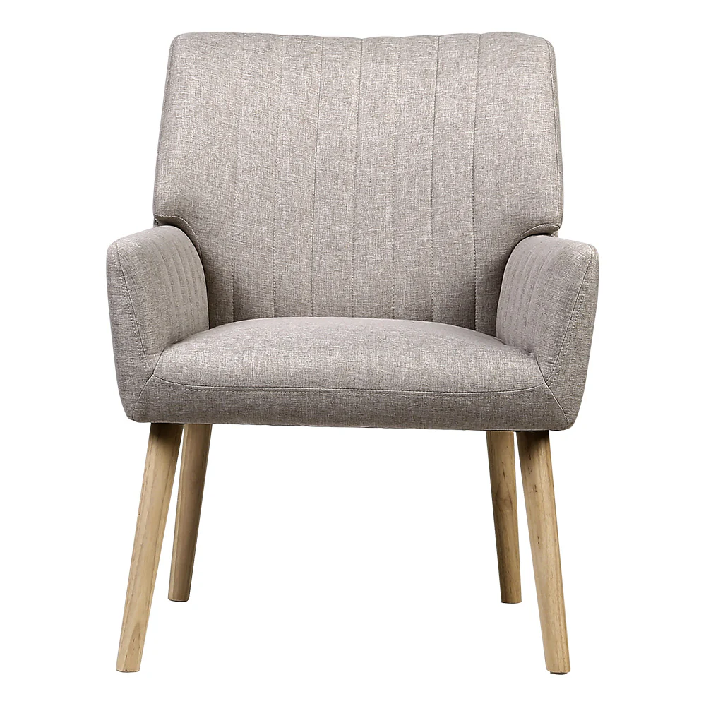 Artiss Armchair Fabric Beige Sebastini - Image 3