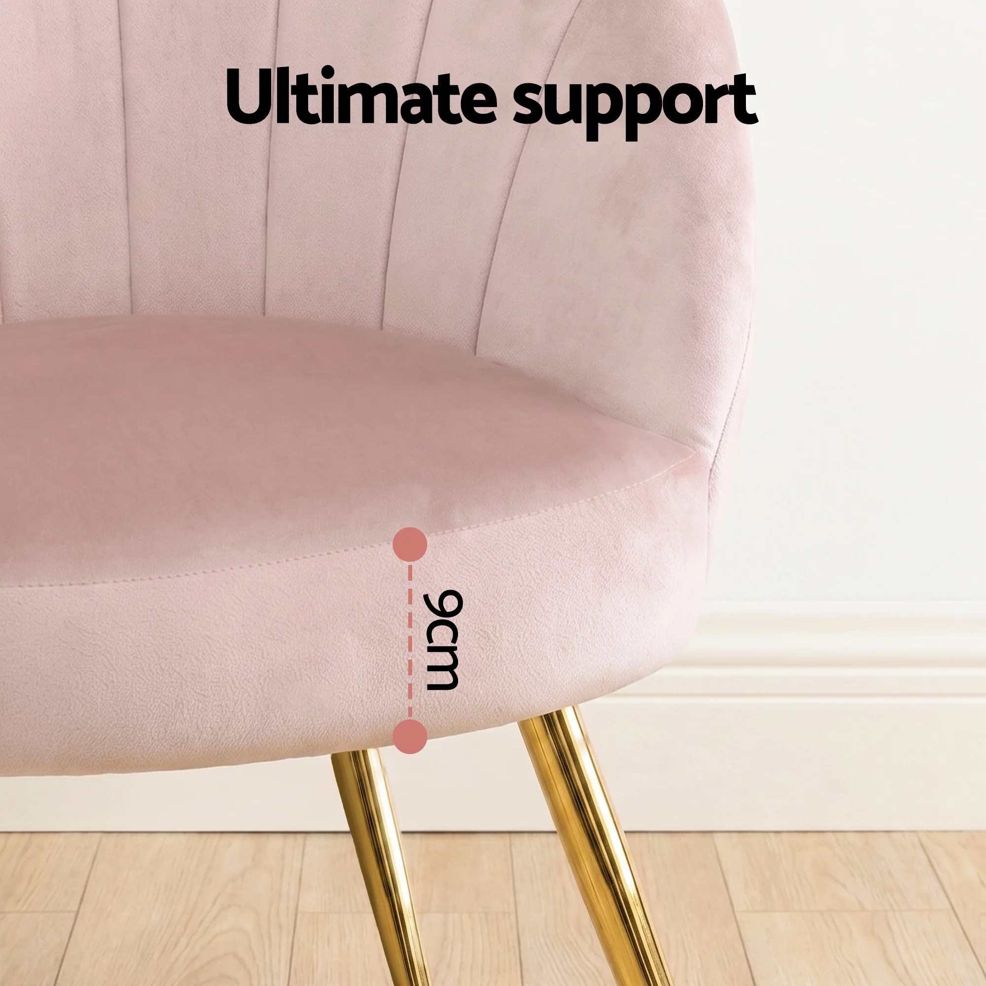 Artiss Armchair Velvet Pink Eloise - Image 7