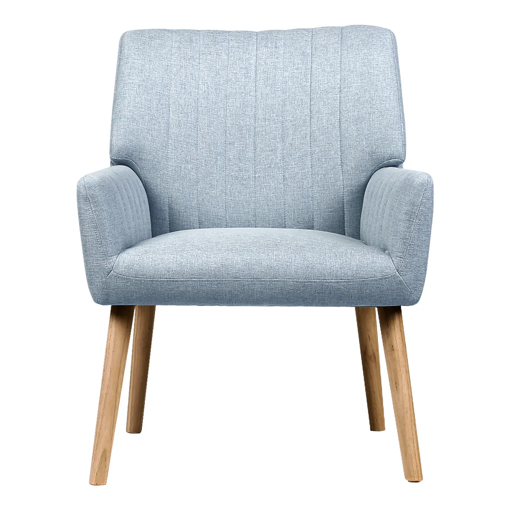 Artiss Armchair Fabric Blue Grey Sebastini - Image 3