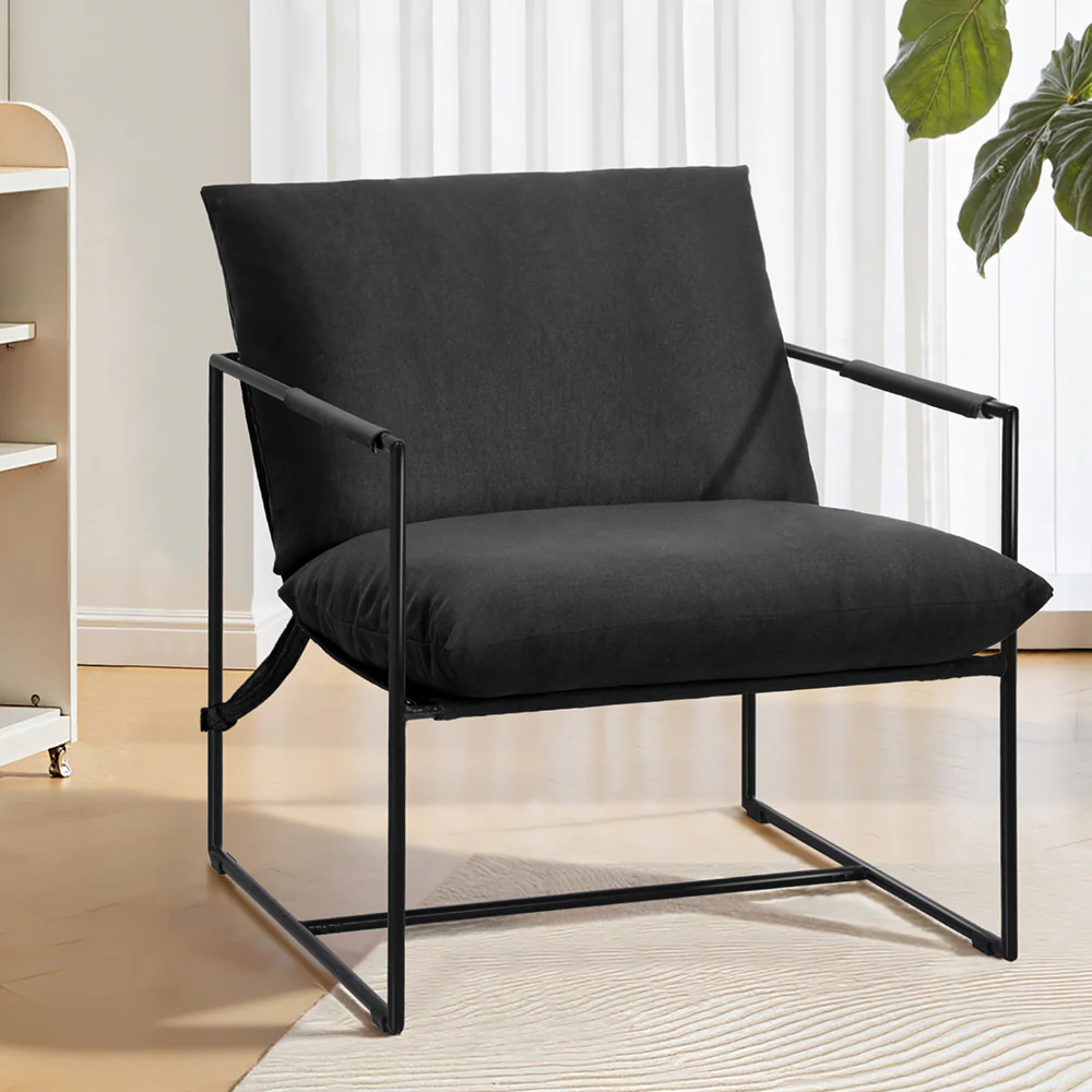 Artiss Armchair Lounge Chair Sling Black - Image 7