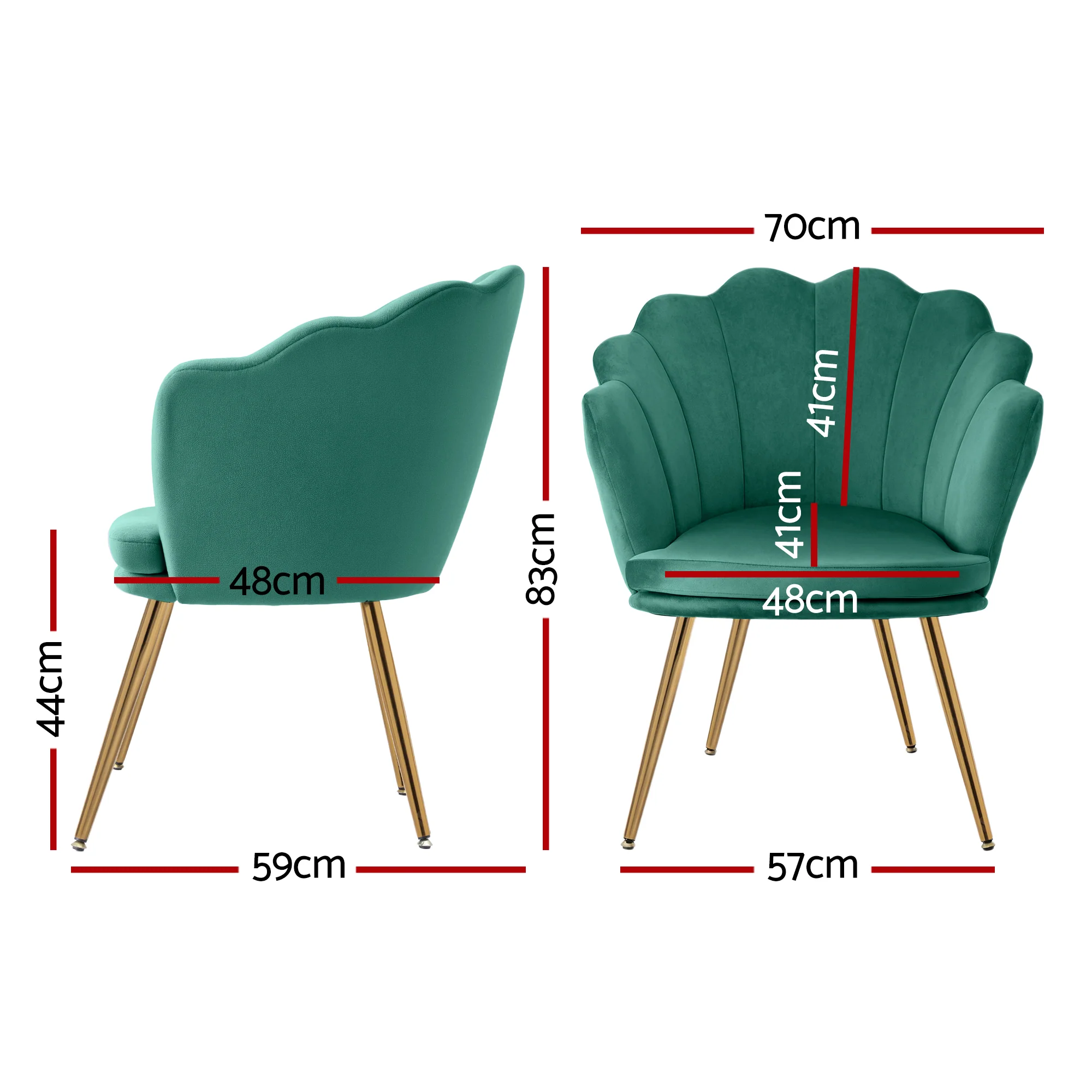 Artiss Armchair Velvet  Green Callista - Image 3