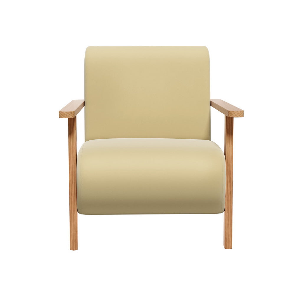 Artiss Armchair Velvet Yellow Olie - Image 3