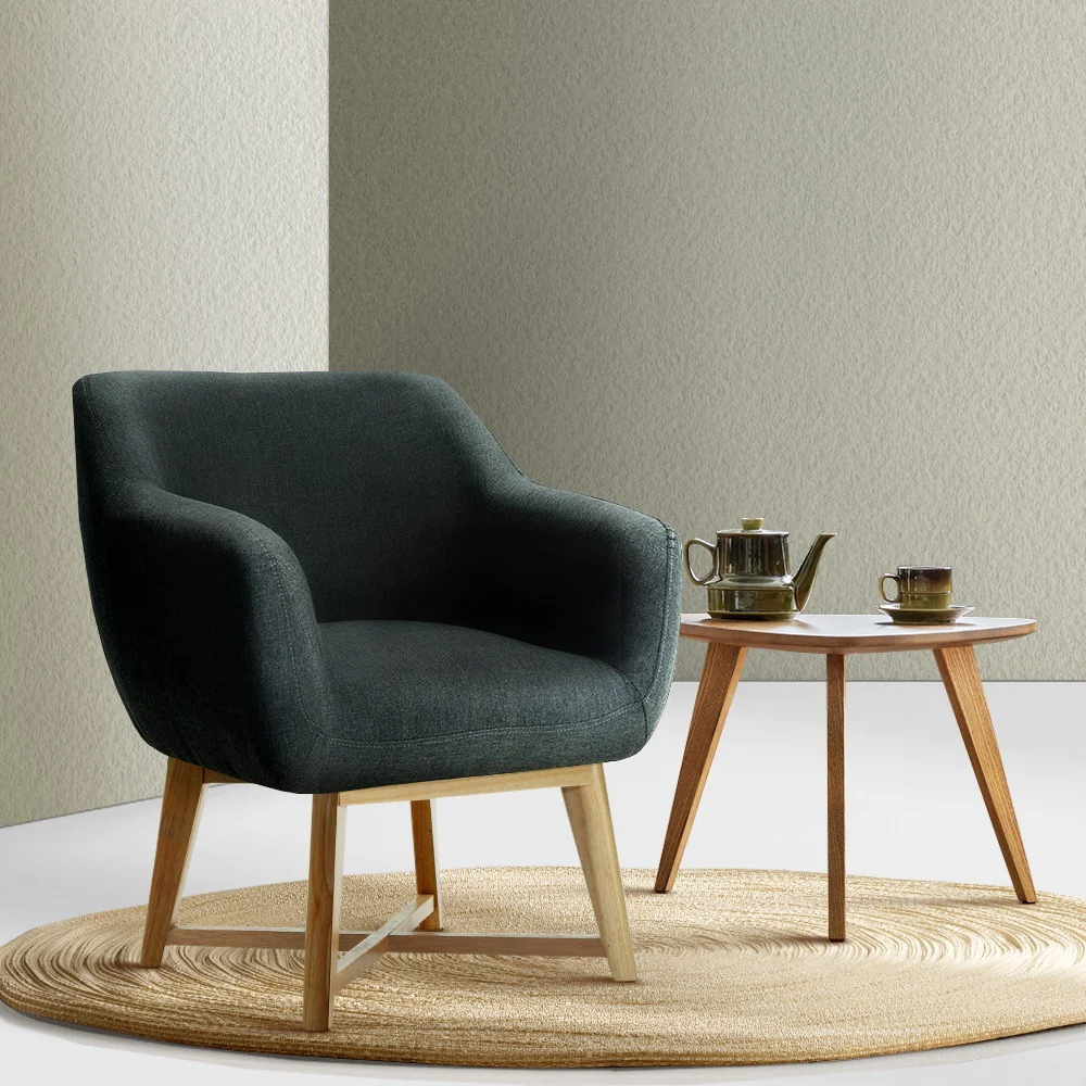 Artiss Aston Armchair - Charcoal - Image 7