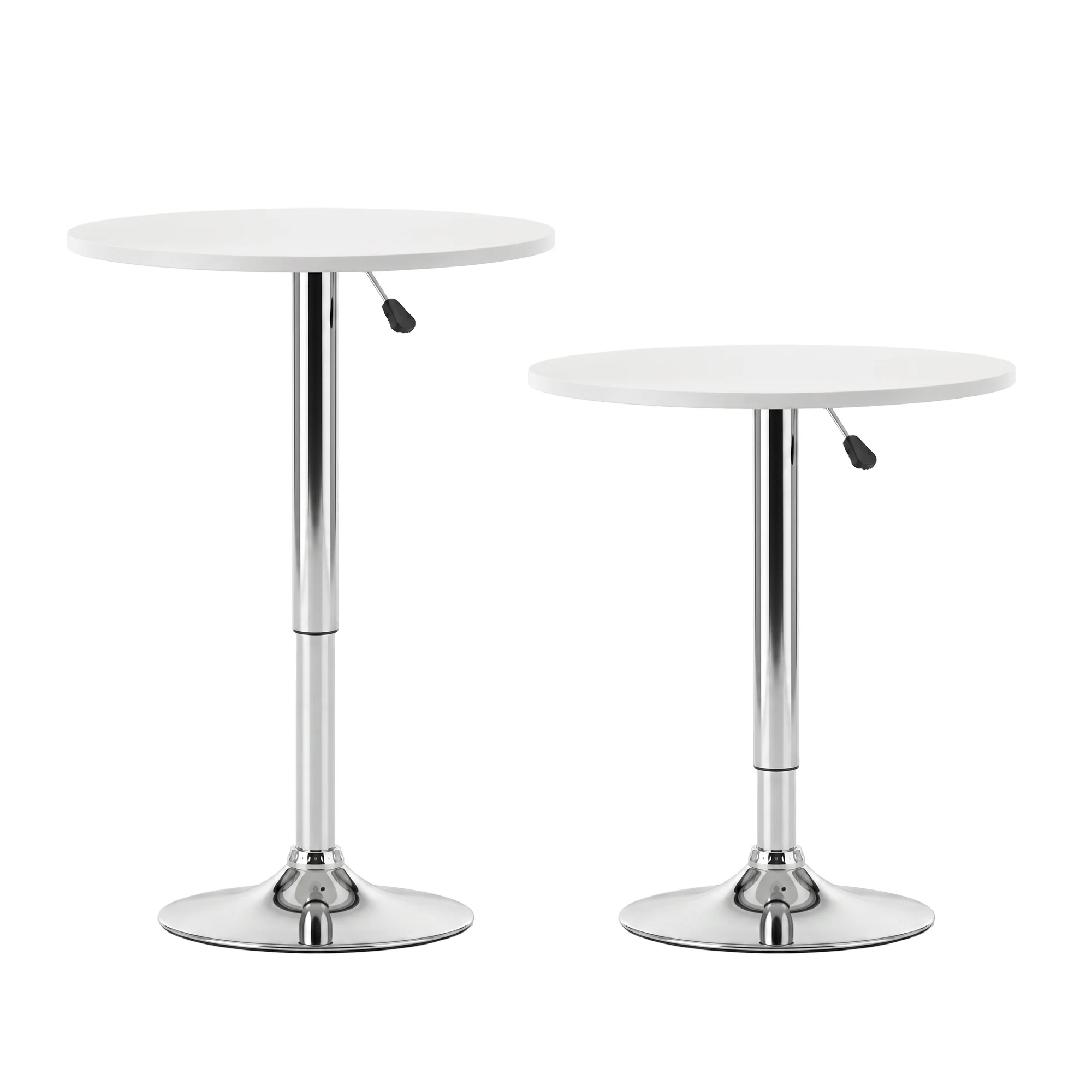 Artiss Bar Stools and Table Set 3PCS Dining Desk Kitchen Chairs Cafe Pub White - Image 4