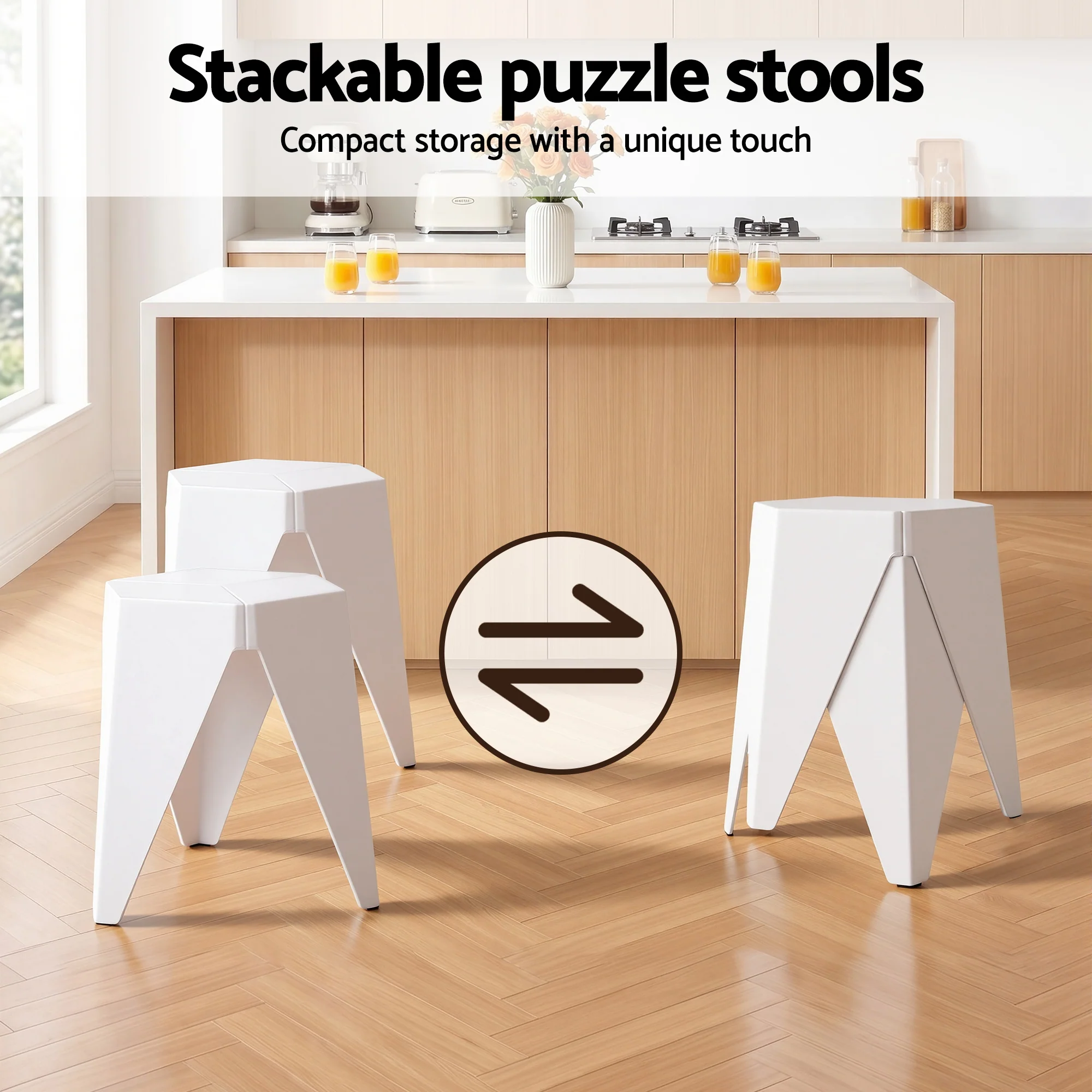 Artiss Bar Stools and Table Set 3PCS Dining Desk Kitchen Chairs Cafe Pub White - Image 7