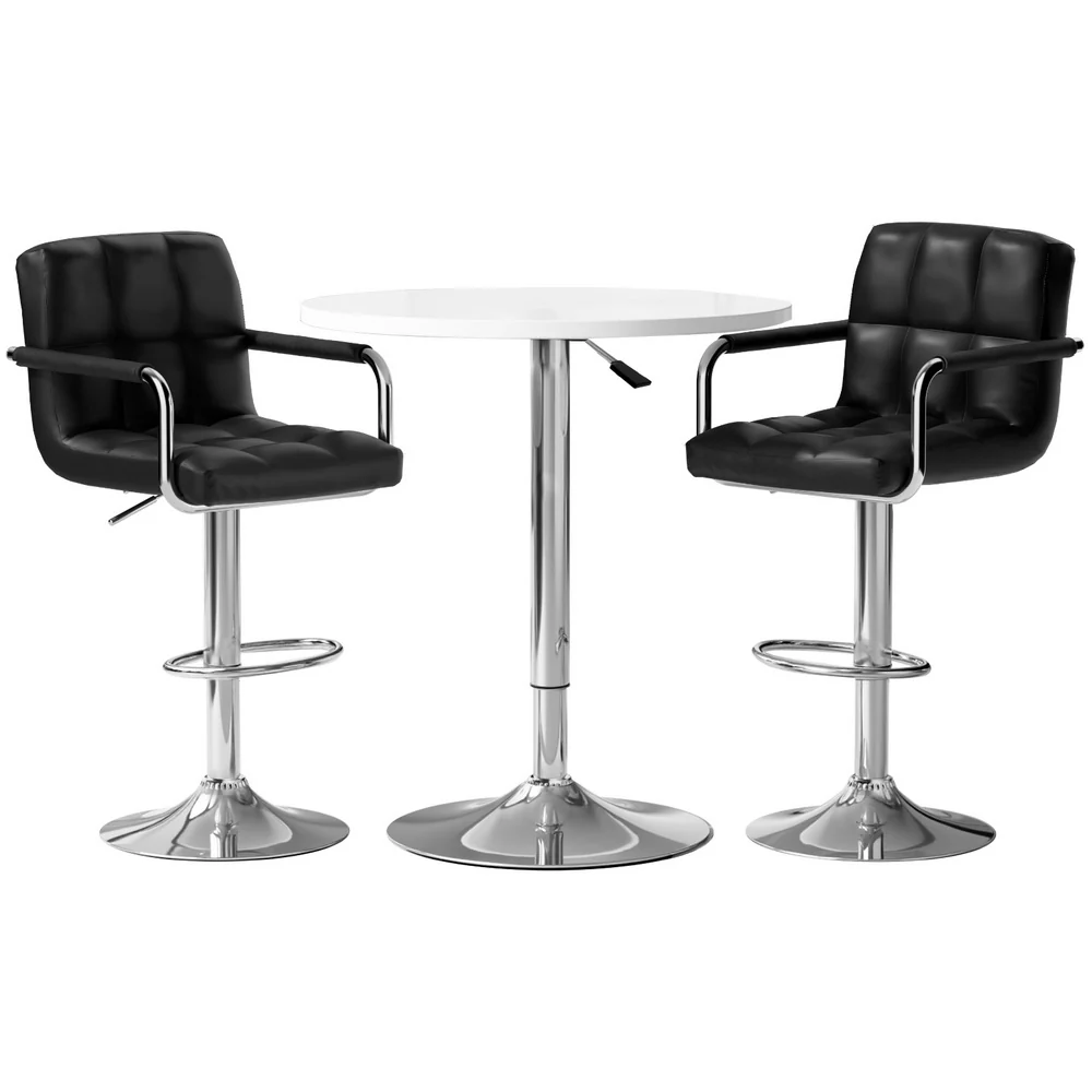 Artiss Bar Table and Stools Set Dining Desk Kitchen Chairs Cafe Pub - Image 15