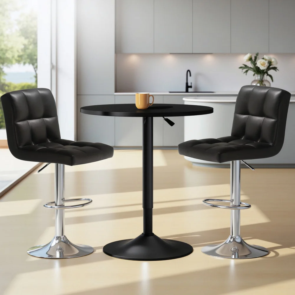 Artiss Bar Table and Stools Set Dining Desk Kitchen Chairs Cafe Pub - Image 28