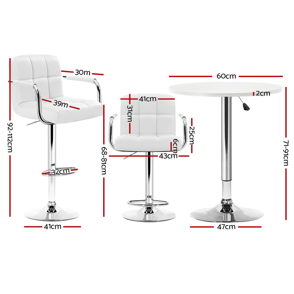 Artiss Bar Table and Stools Set Dining Desk Kitchen Chairs Cafe Pub - Image 30