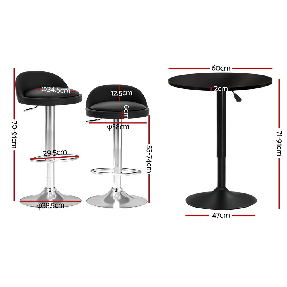 Artiss Bar Table and Stools Set Dining Desk Kitchen Chairs Cafe Pub - Image 37