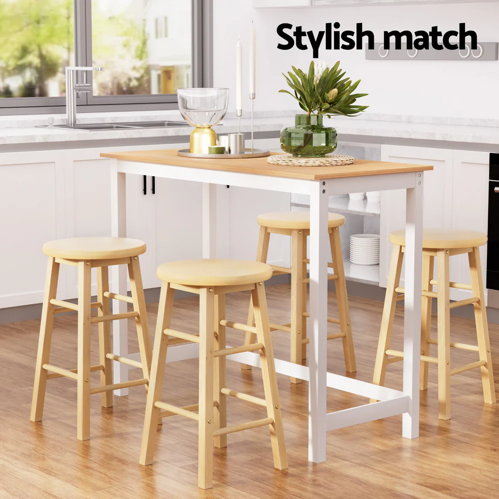 Artiss Bar Table and Stools Set Dining Desk Kitchen Chairs Cafe Pub - Image 60