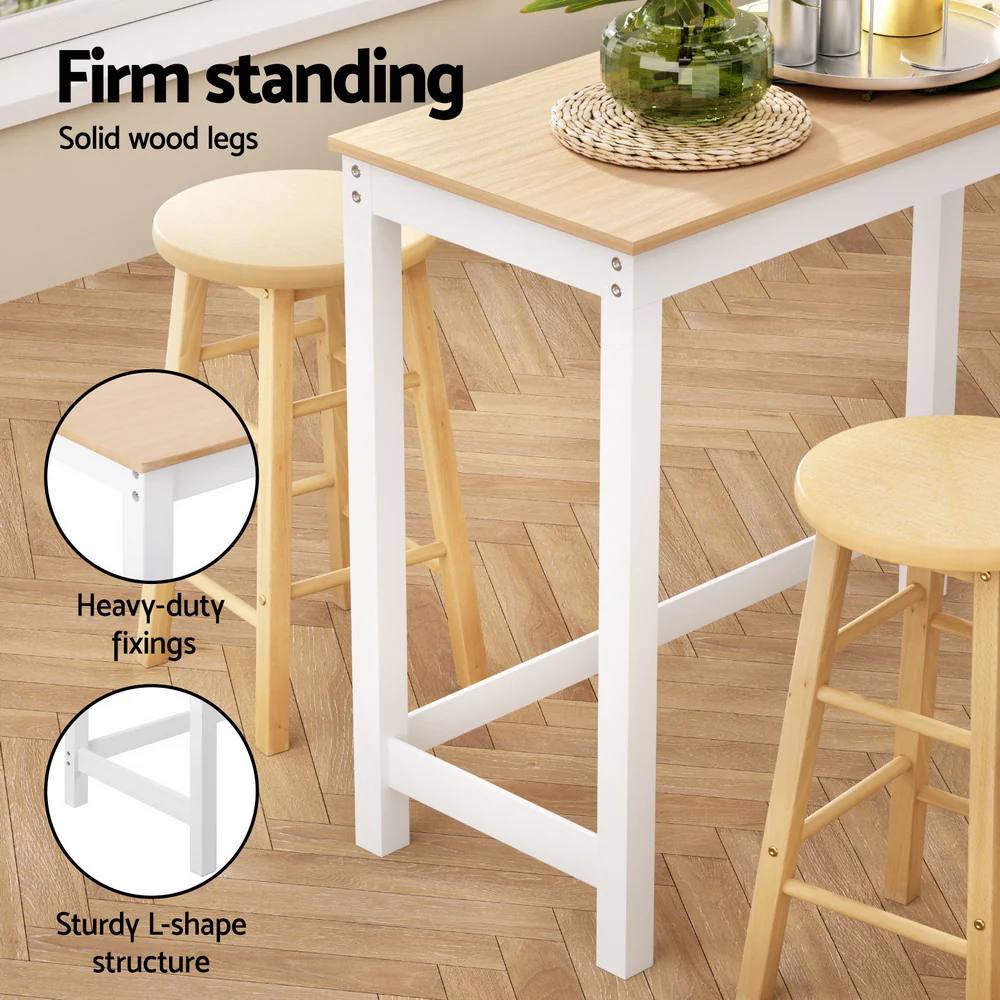 Artiss Bar Table and Stools Set Dining Desk Kitchen Chairs Cafe Pub - Image 61