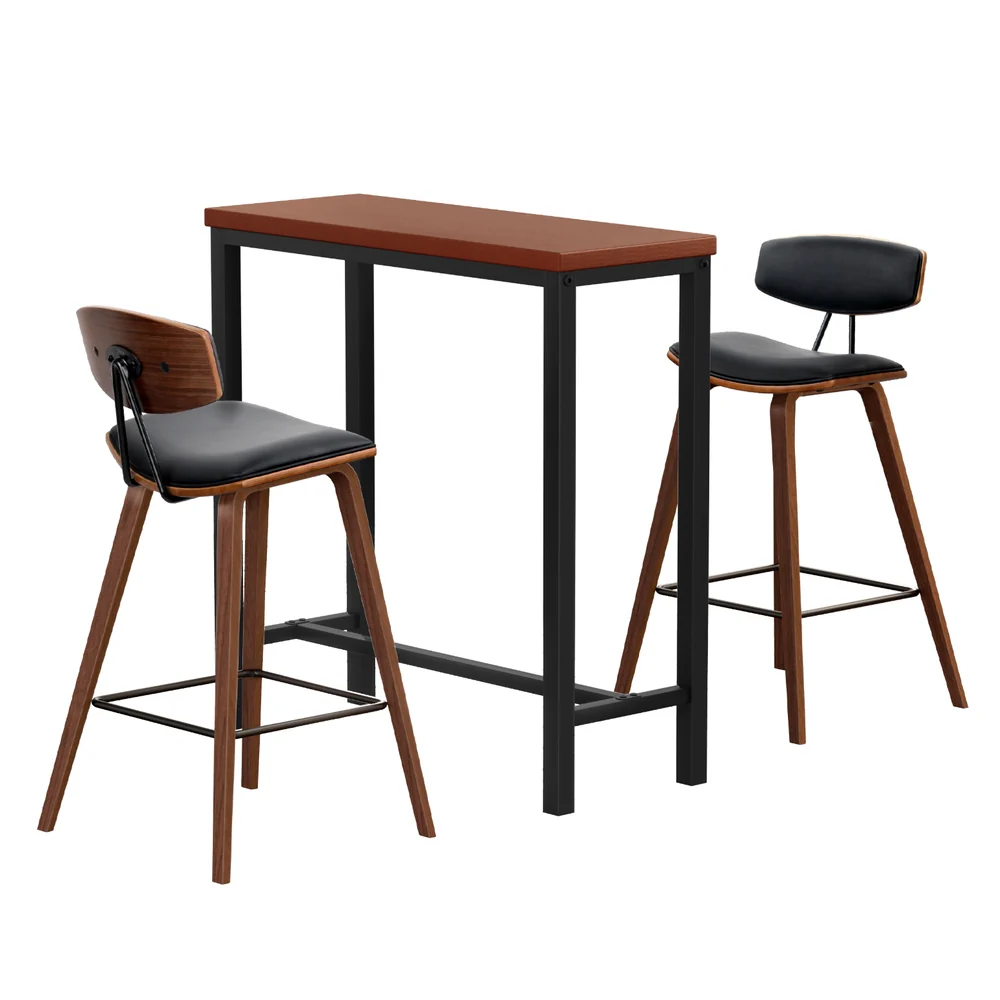 Artiss Bar Table and Stools Set Dining Desk Kitchen Chairs Cafe Pub - Image 8
