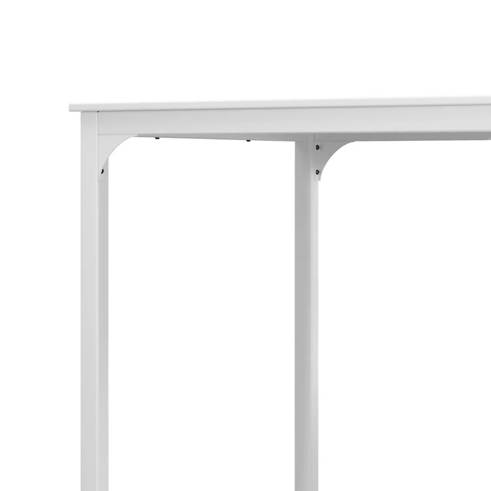 Artiss Bar Table Dining Desk High Kitchen Shelf Metal Legs Cafe Pub White - Image 5