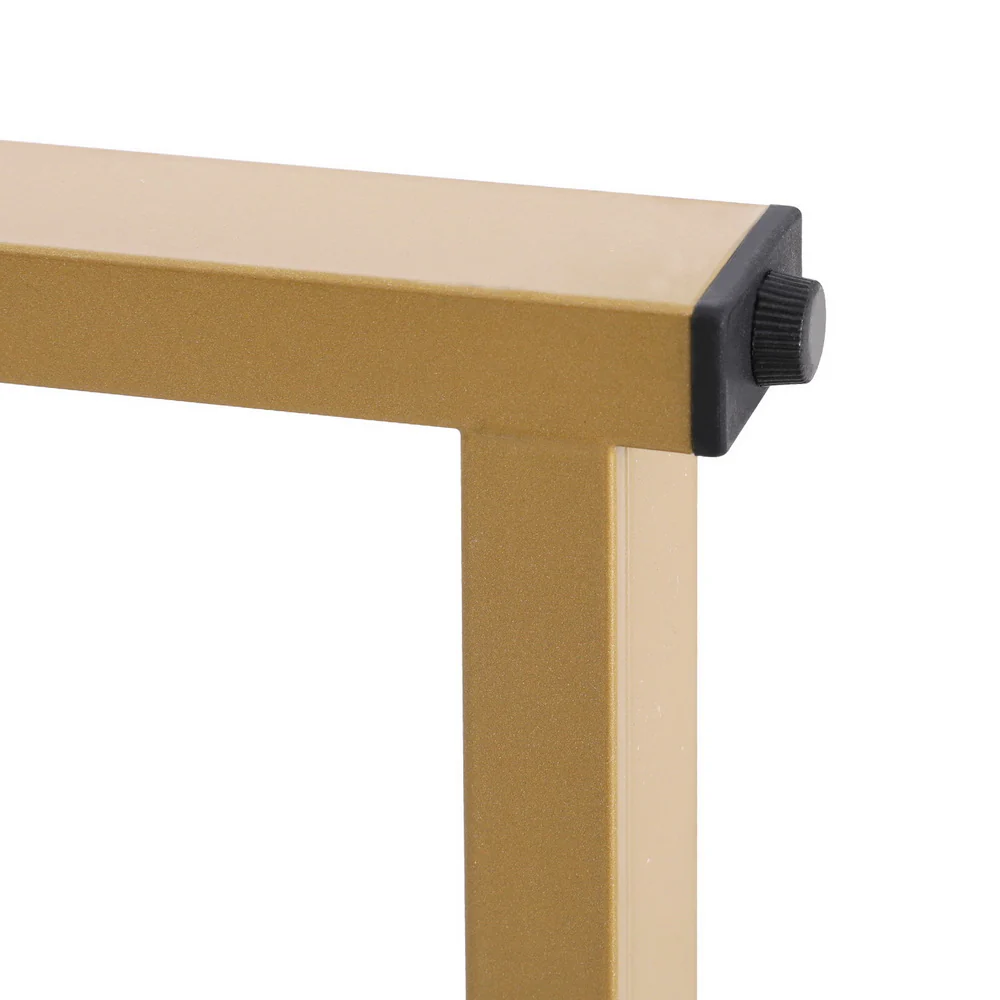 Artiss Bar Table Dining Storage Shelf Wine Rack Home Kitchen Office Desk Gold - Image 4