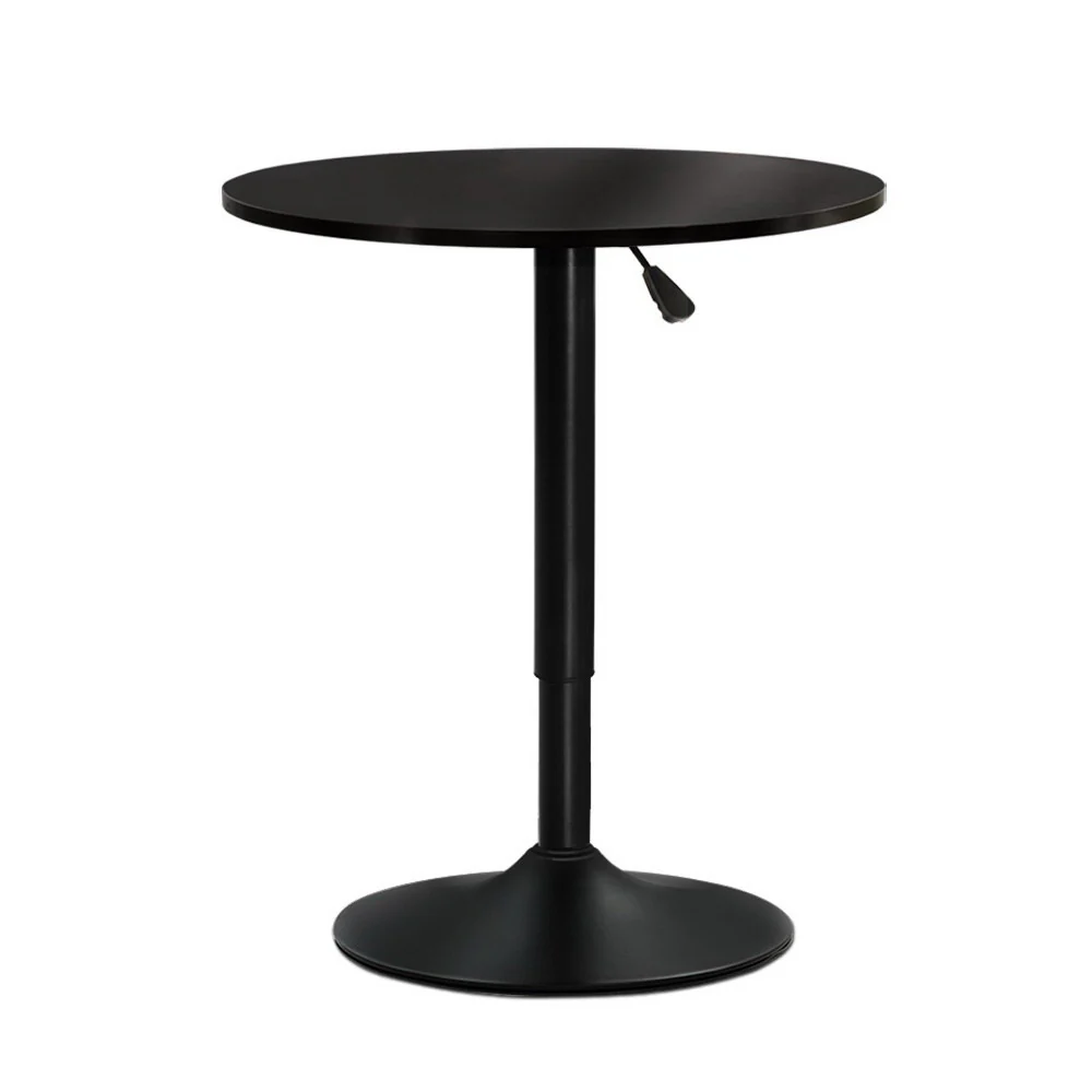 Artiss Bar Table Gas Lift Round Black - Image 7