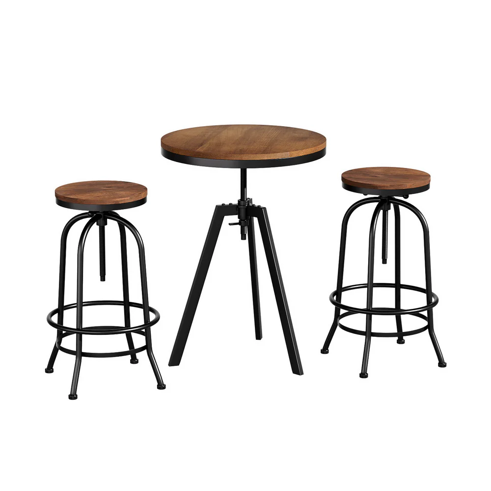 Artiss Bar Table Stools Set Dining Desk Industrial Style