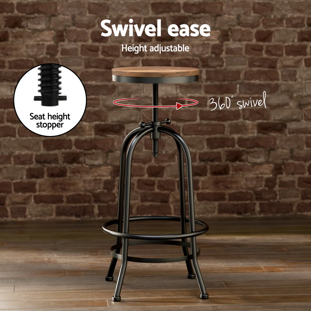 Artiss Bar Table Stools Set Dining Desk Industrial Style - Image 5