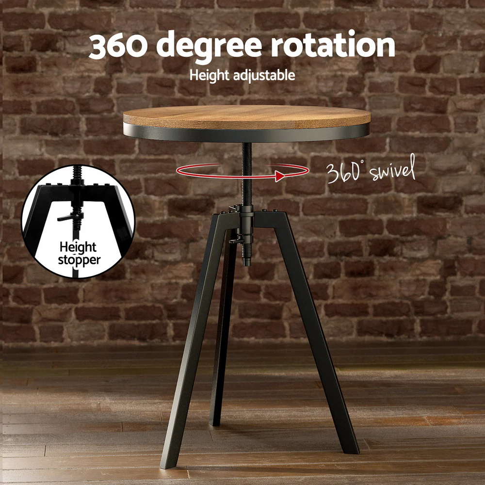 Artiss Bar Table Stools Set Dining Desk Industrial Style - Image 6