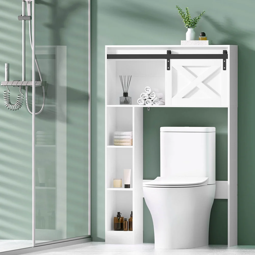 Artiss Bathroom Cabinet Over the Toilet Storage Organiser Laundry Shelf 128cm - Image 3