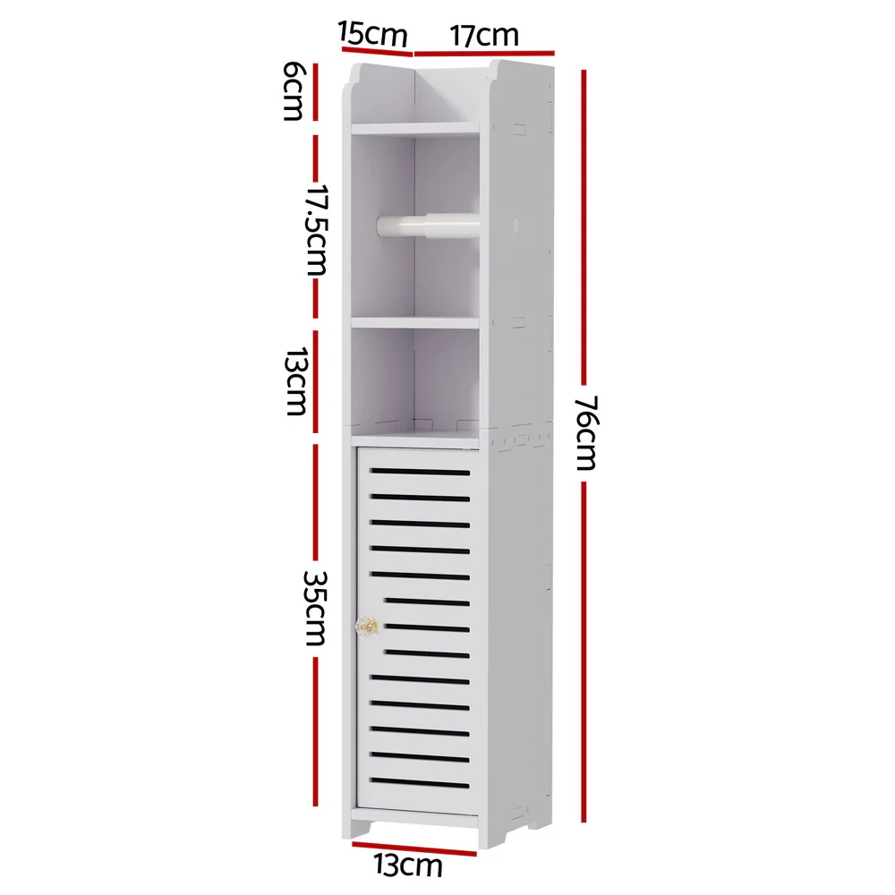 Artiss Bathroom Cabinet Toilet Roll Holder Tissue Organizer 3 Tier Floor Cabinet - Image 3