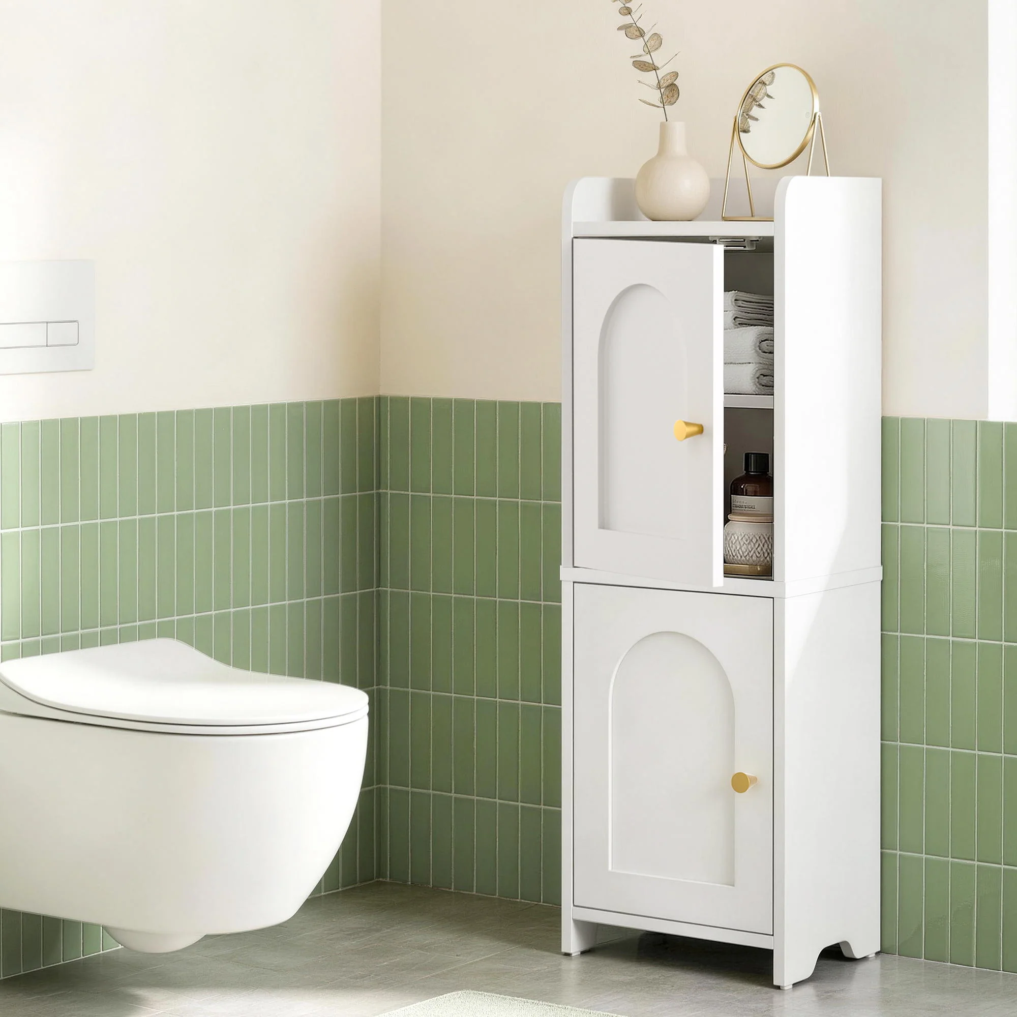 Artiss Bathroom Storage Cabinet 75cm Adjustable Shelf White