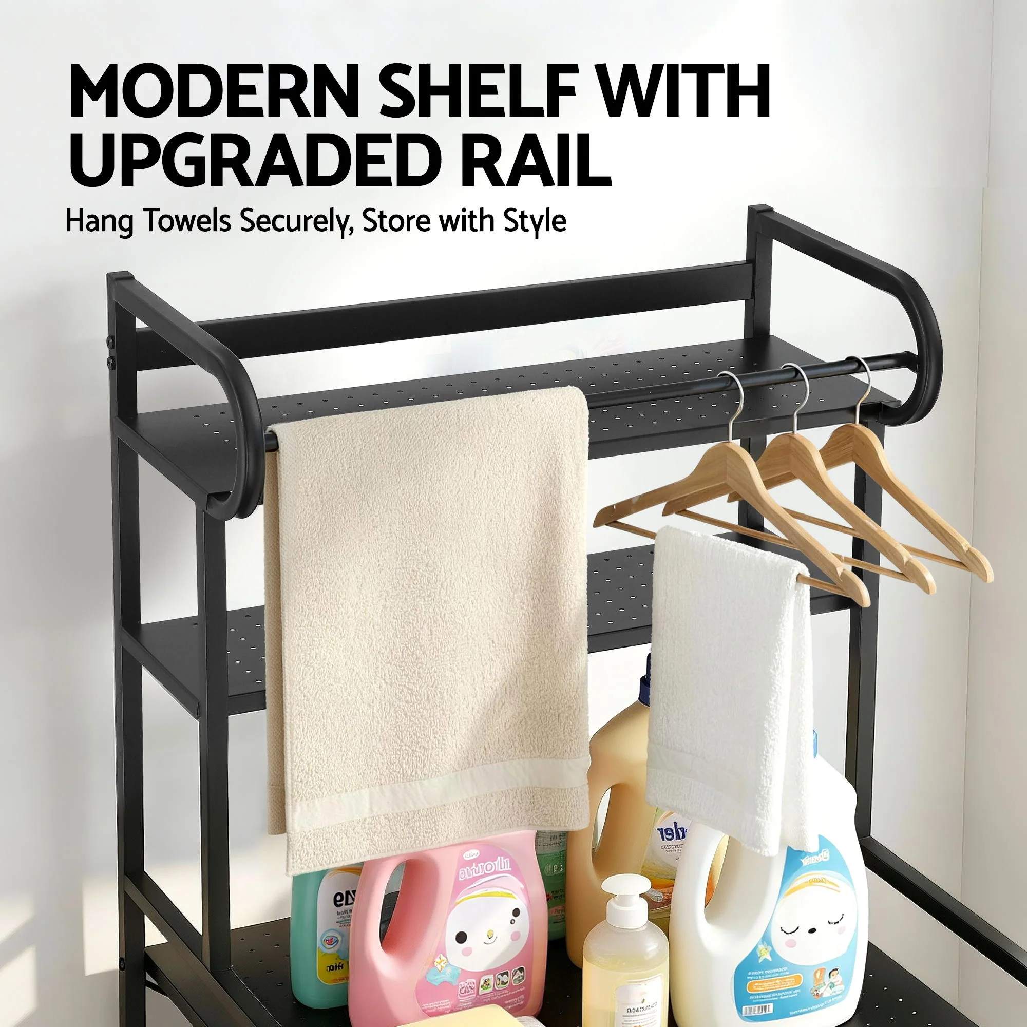 Artiss Bathroom Storage Shelf Over Washing Machine Toilet 3 Tier - Image 6