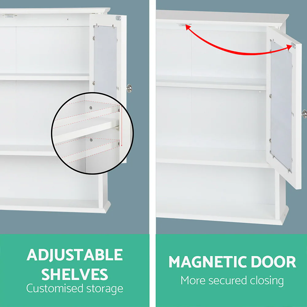 Artiss Bathroom Mirror Cabinet Storage Cupboard - Image 4