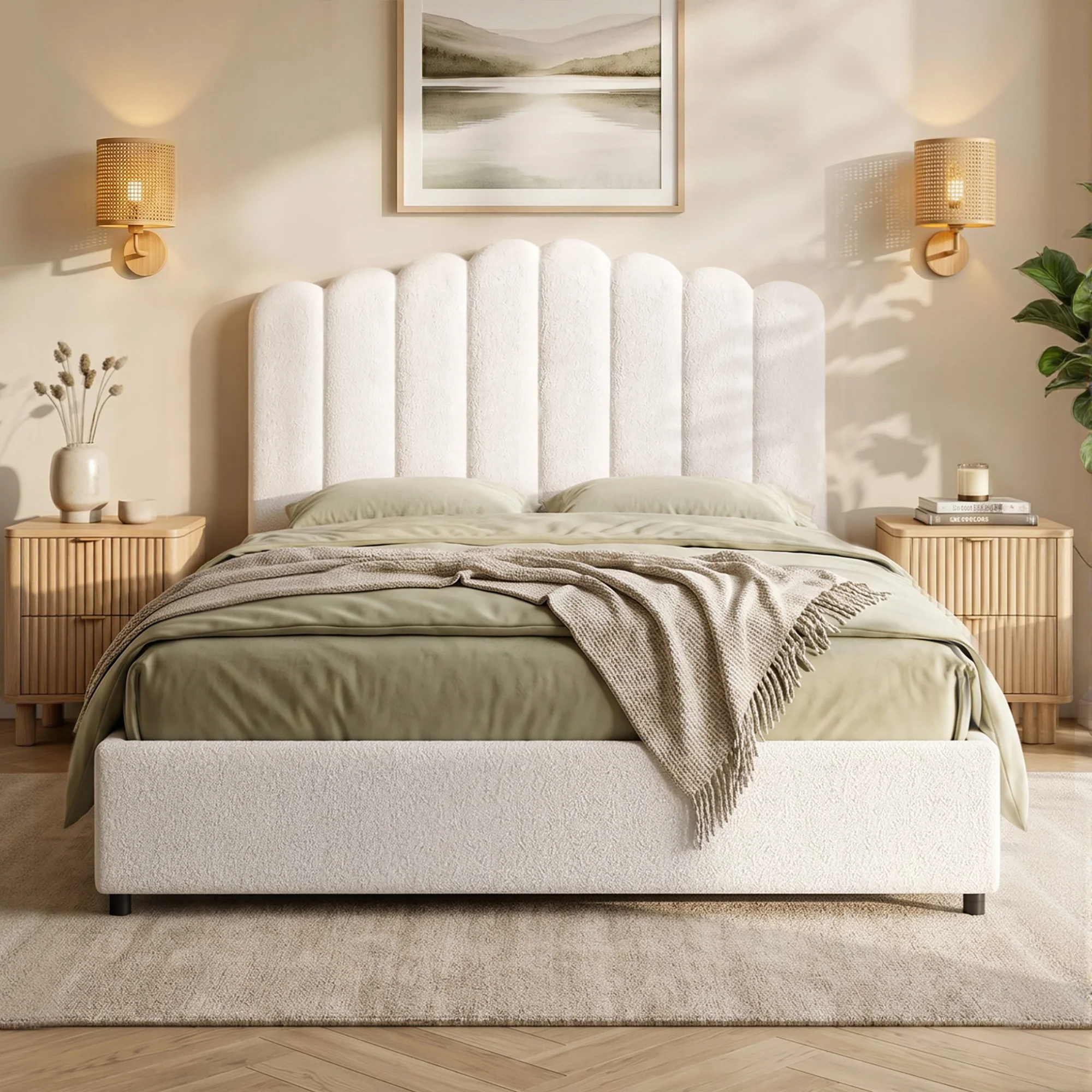 Artiss Bed Frame Double Size Boucle FION