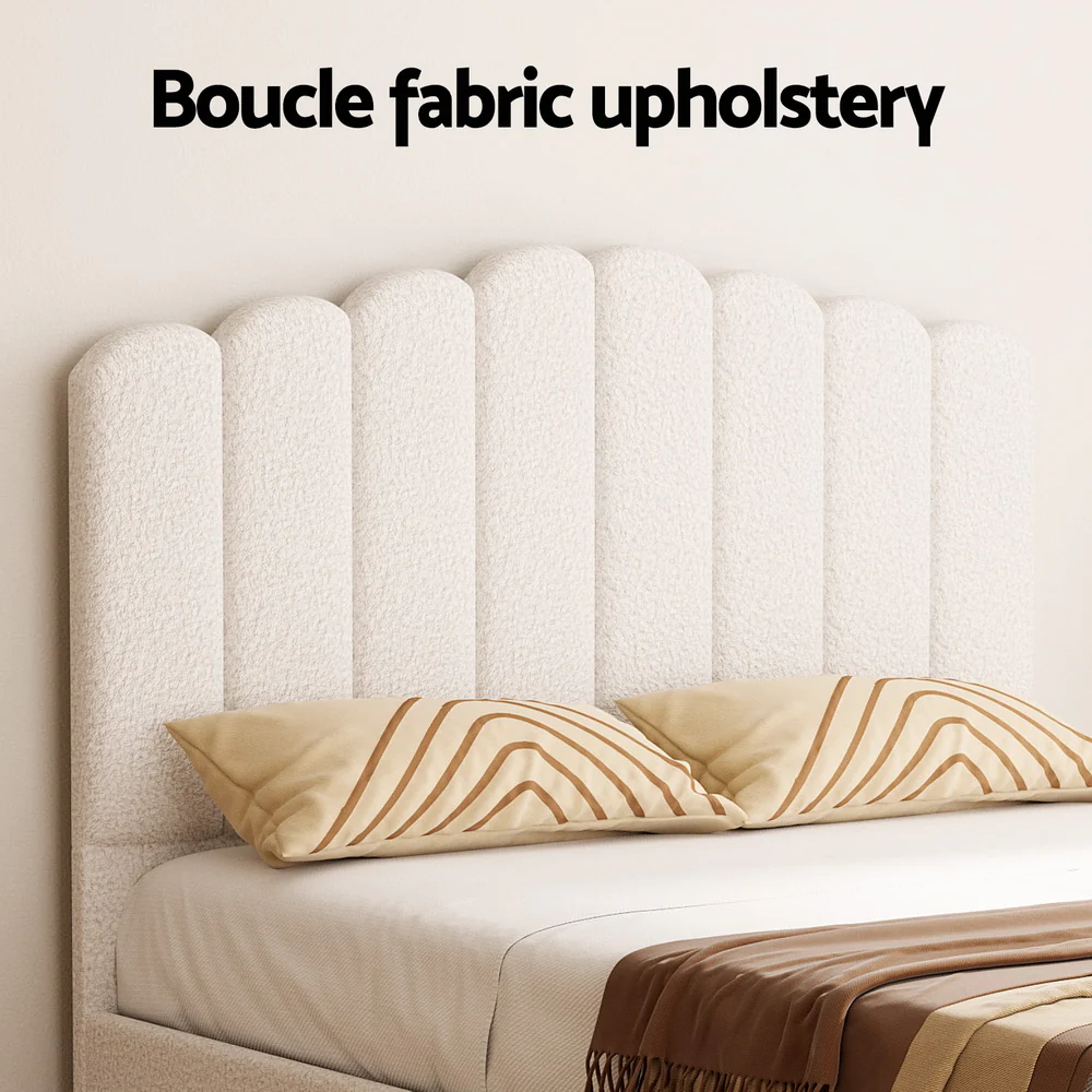 Artiss Bed Frame Double Size Boucle FION - Image 5