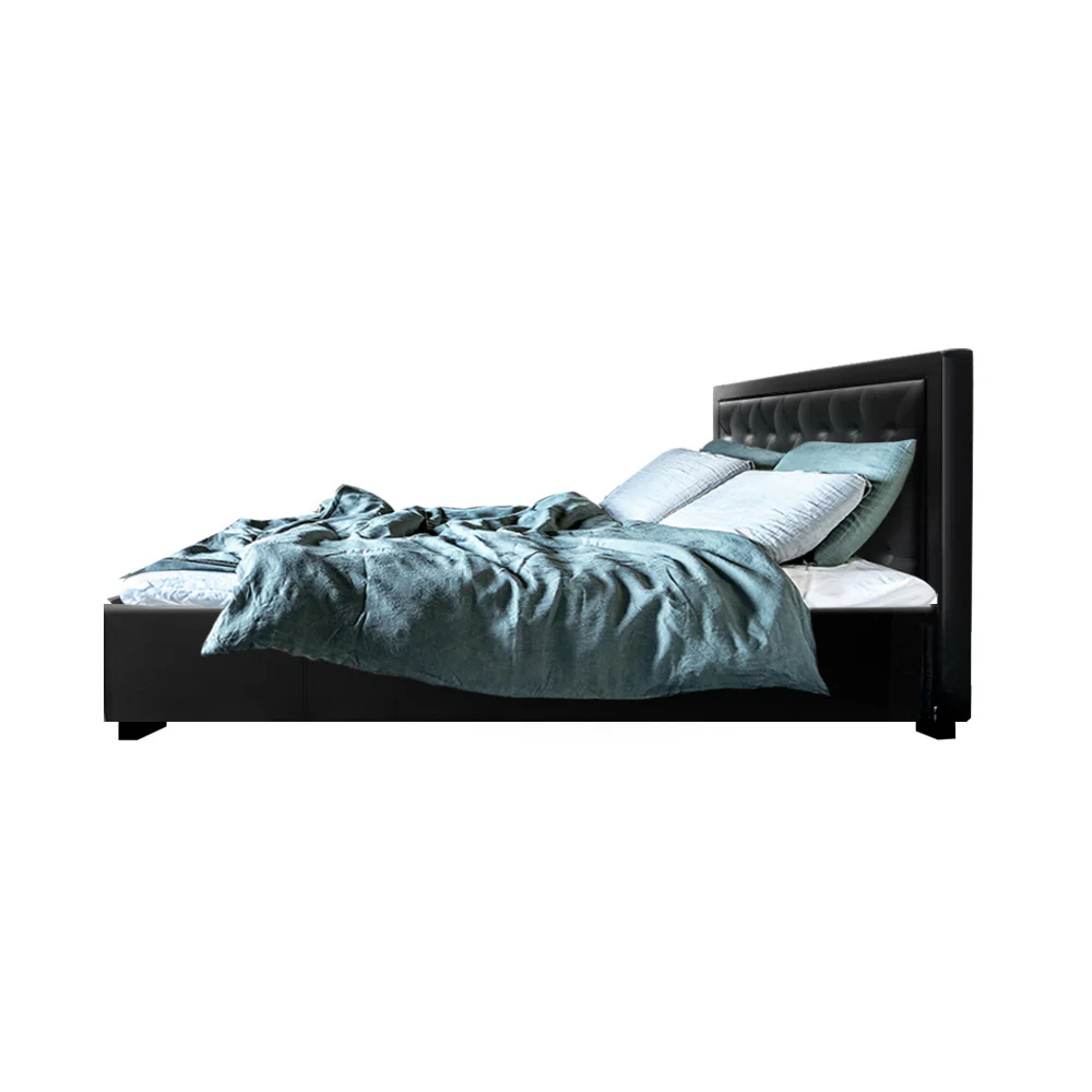 Artiss Bed Frame Double Size Gas Lift Black TIYO - Image 4