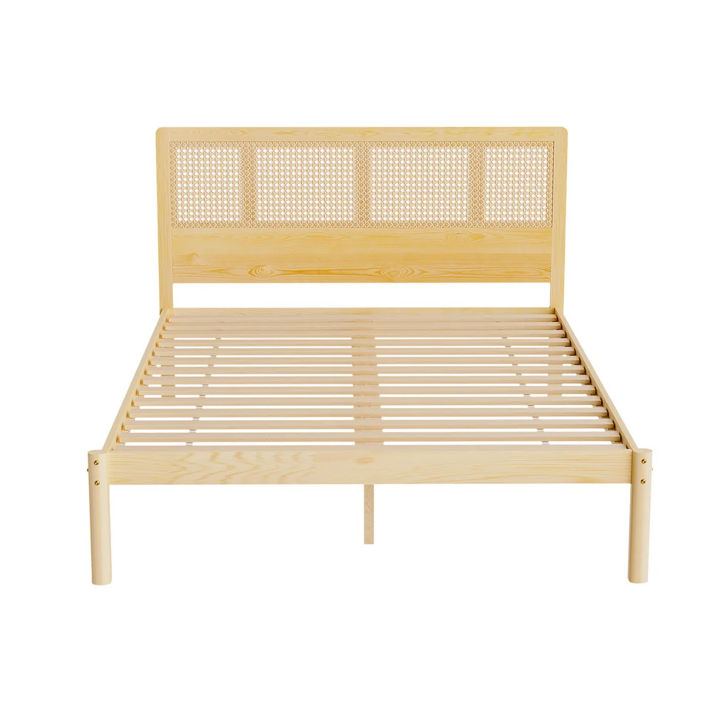 Artiss Bed Frame Double Size Rattan Wooden RITA - Image 3