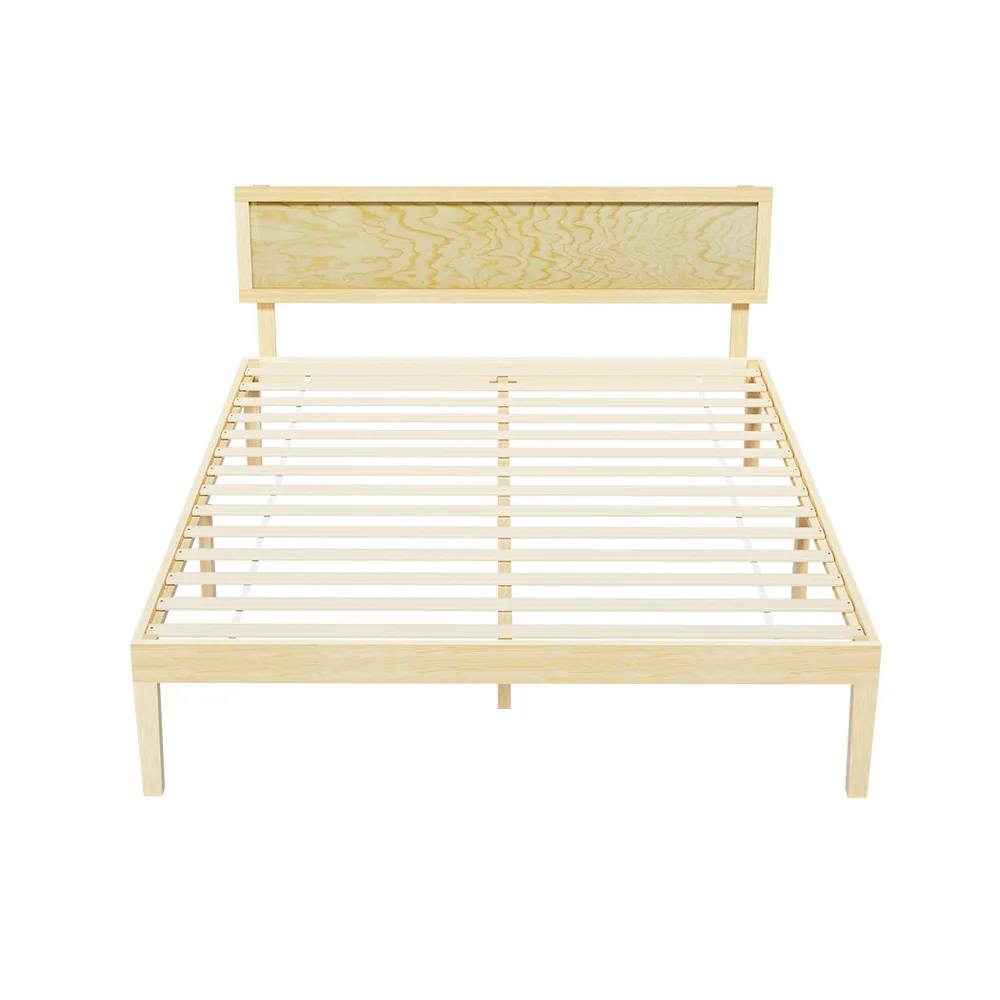 Artiss Bed Frame Double Size Wooden Base Mattress Platform Timber Pine YUMI - Image 3