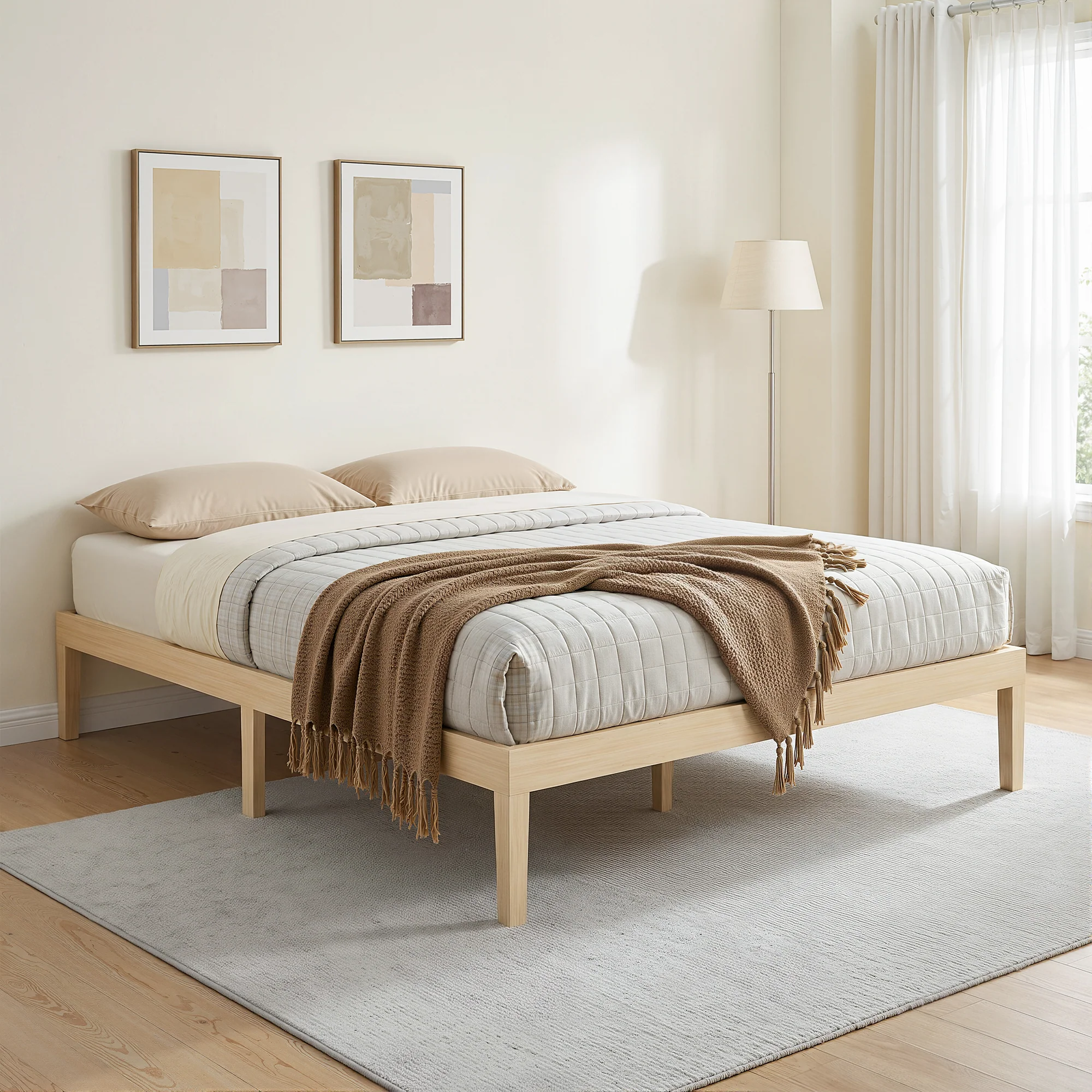 Artiss Bed Frame Double Size Wooden Bed Base BRUNO