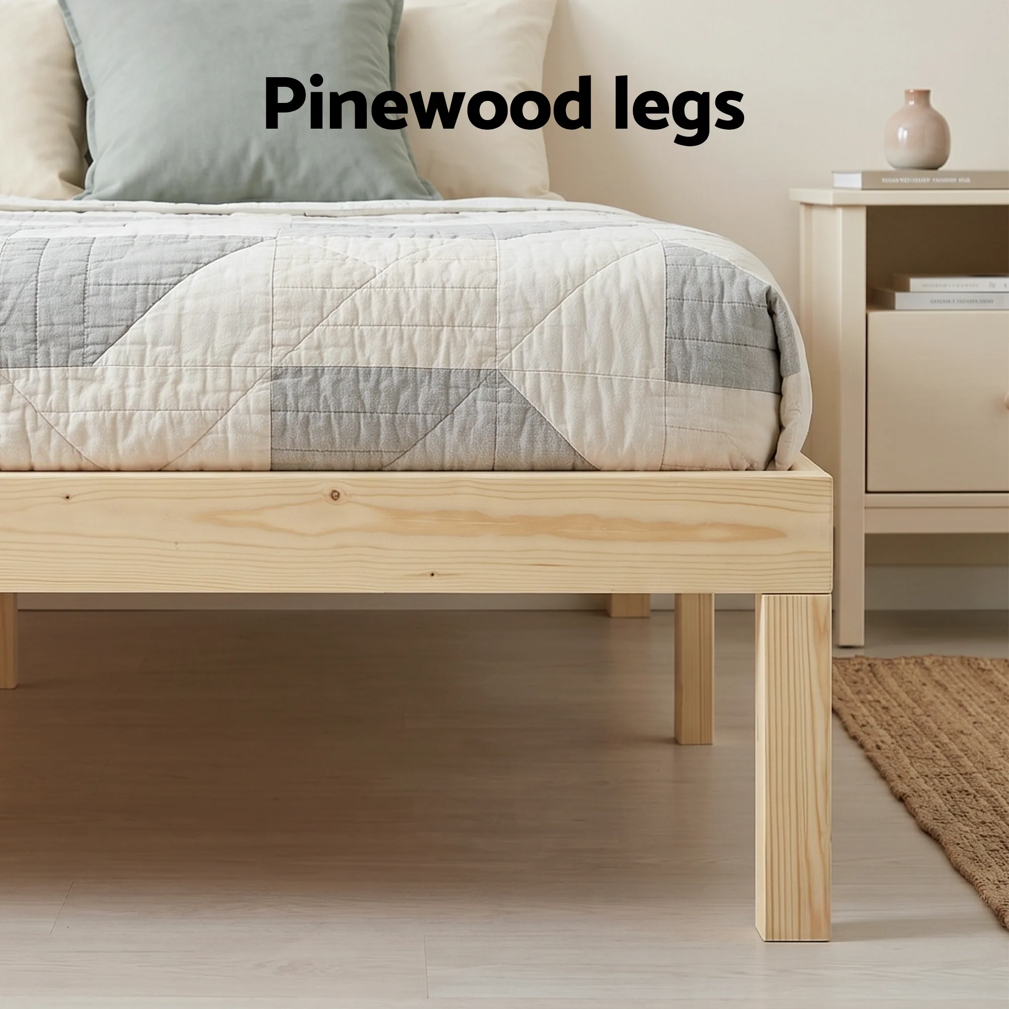 Artiss Bed Frame Double Size Wooden Bed Base BRUNO - Image 7