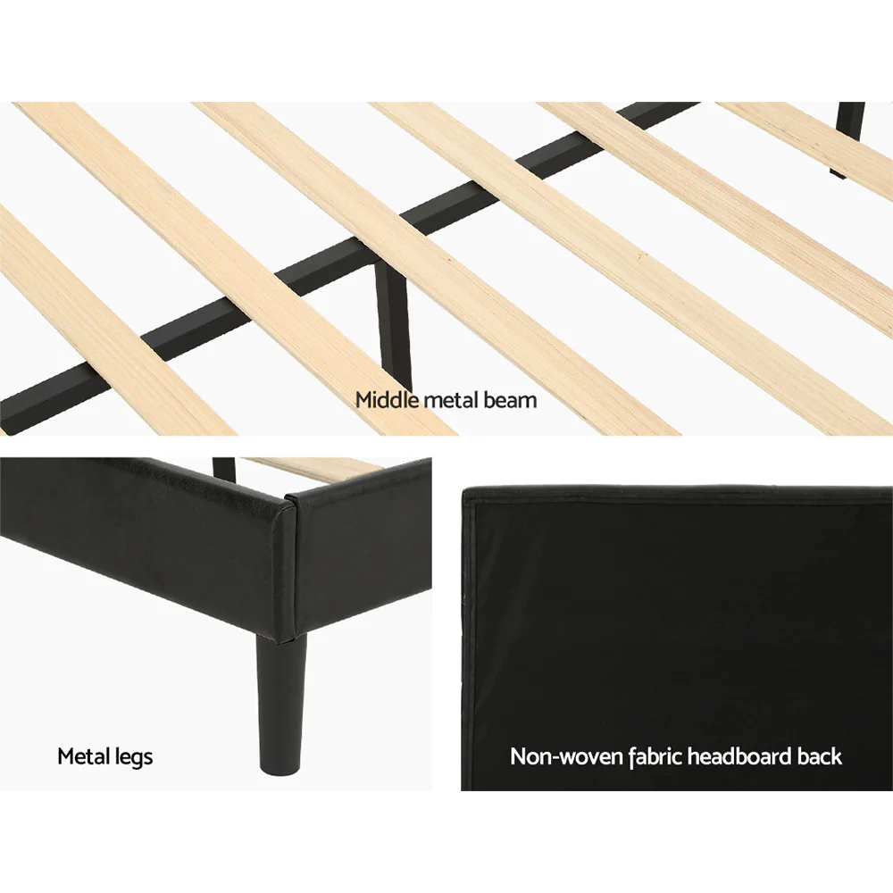 Artiss Bed Frame King Size LED Black RAVI - Image 7