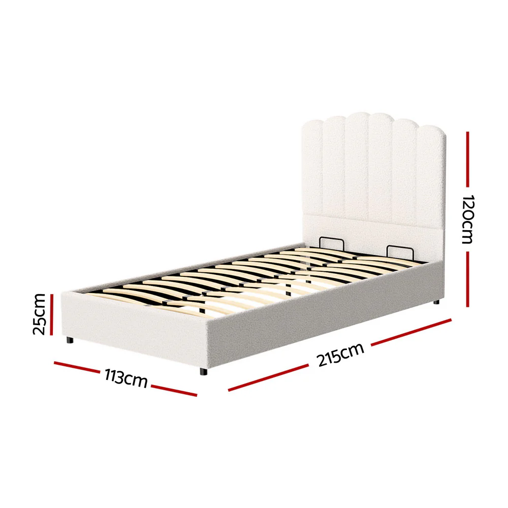 Artiss Bed Frame King Single Size Boucle FION - Image 3