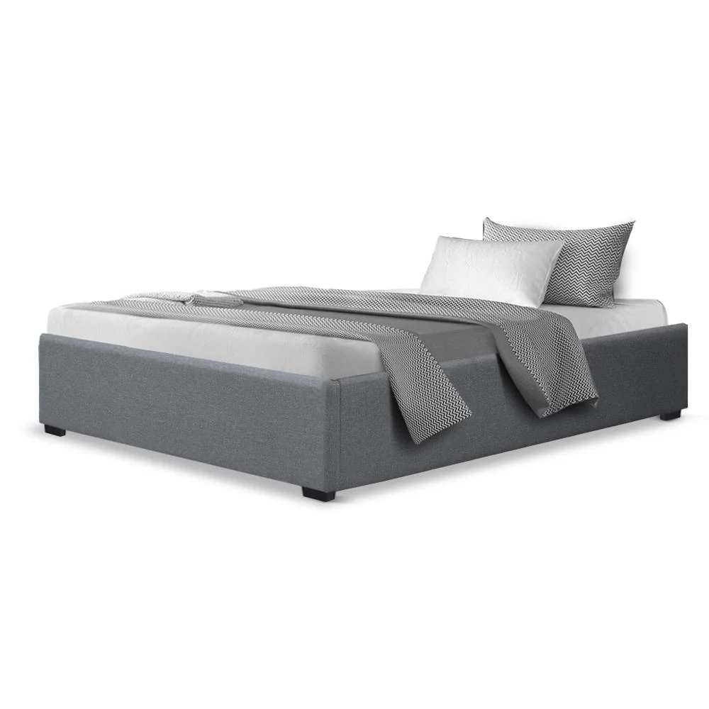 Artiss Bed Frame King Single Size Gas Lift Base Grey TOKI - Image 4