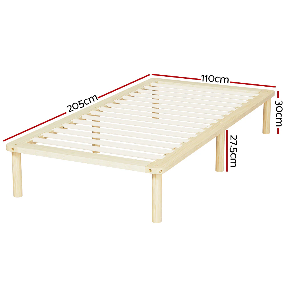 Artiss Bed Frame King Single Size Wooden Base Mattress Platform Timber Pine AMBA - Image 2