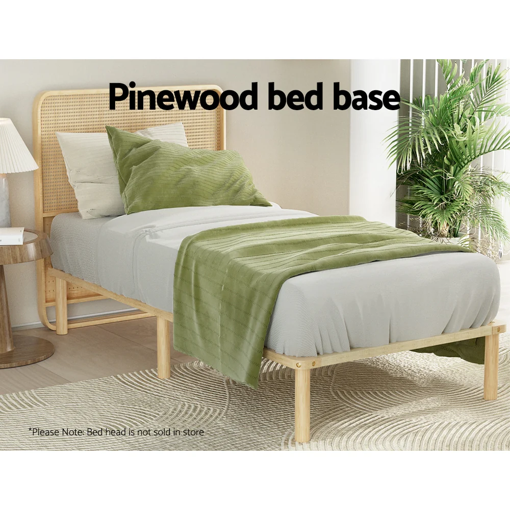Artiss Bed Frame King Single Size Wooden Base Mattress Platform Timber Pine AMBA - Image 4