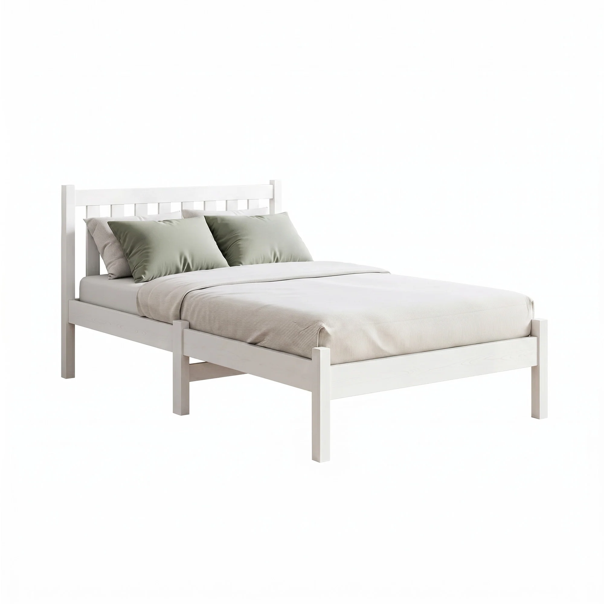 Artiss Bed Frame King Single Size Wooden White SOFIE - Image 2