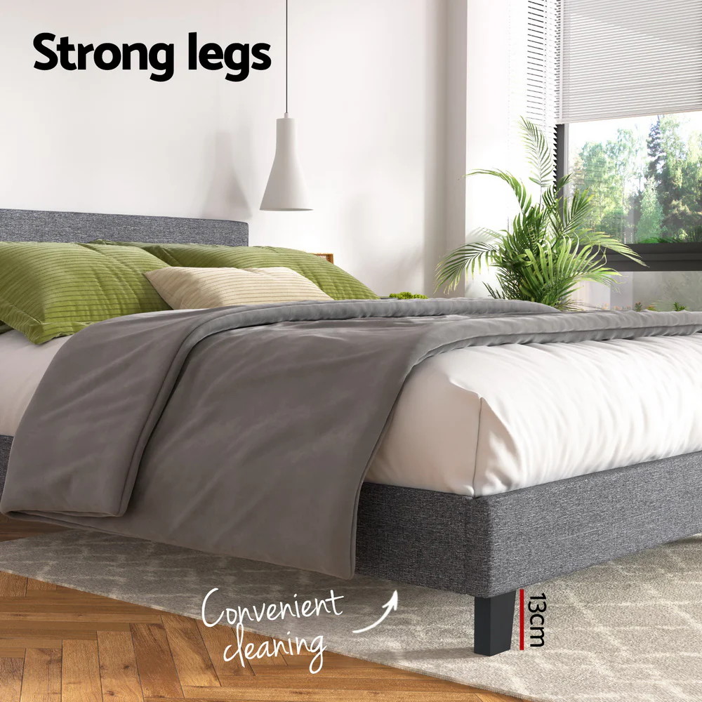Artiss Bed Frame King Size Grey NEO - Image 5