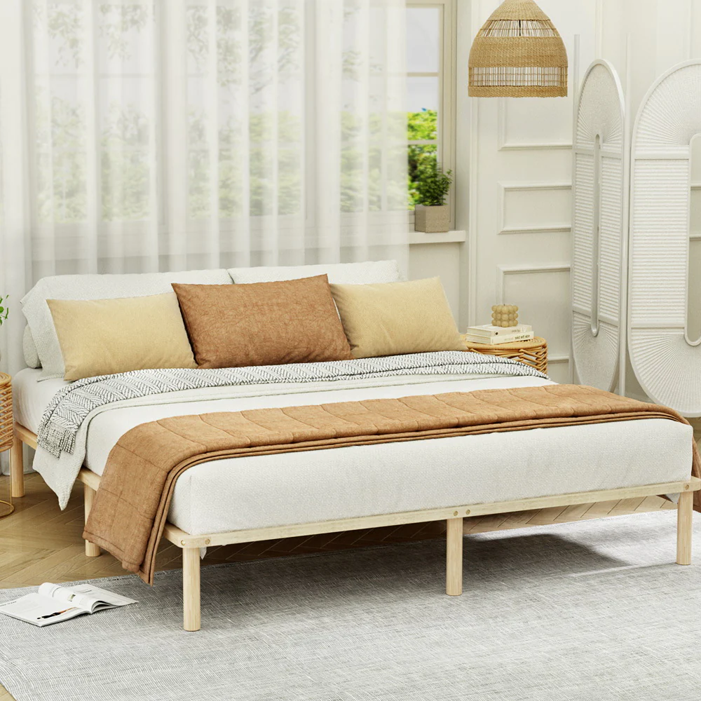 Artiss Bed Frame King Size Wooden Base Mattress Platform Timber Pine AMBA - Image 7