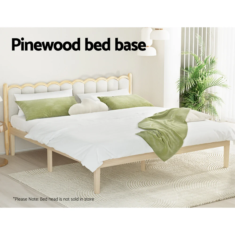 Artiss Bed Frame King Size Wooden Base Mattress Platform Timber Pine BRUNO - Image 4