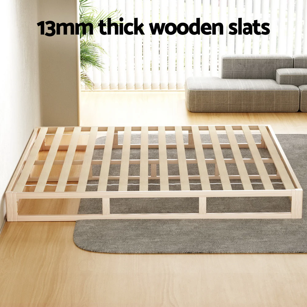 Artiss Bed Frame King Size Wooden Base Mattress Platform Timber Pine KALAM - Image 6