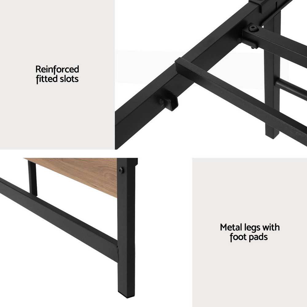 Artiss Bed Frame Double Size Metal Base Mattress Platform Foundation Black DREW - Image 6