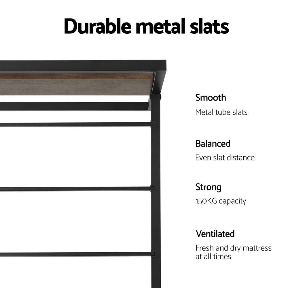 Artiss Bed Frame 2x Single Size Metal Trundle Daybed DEAN - Image 6