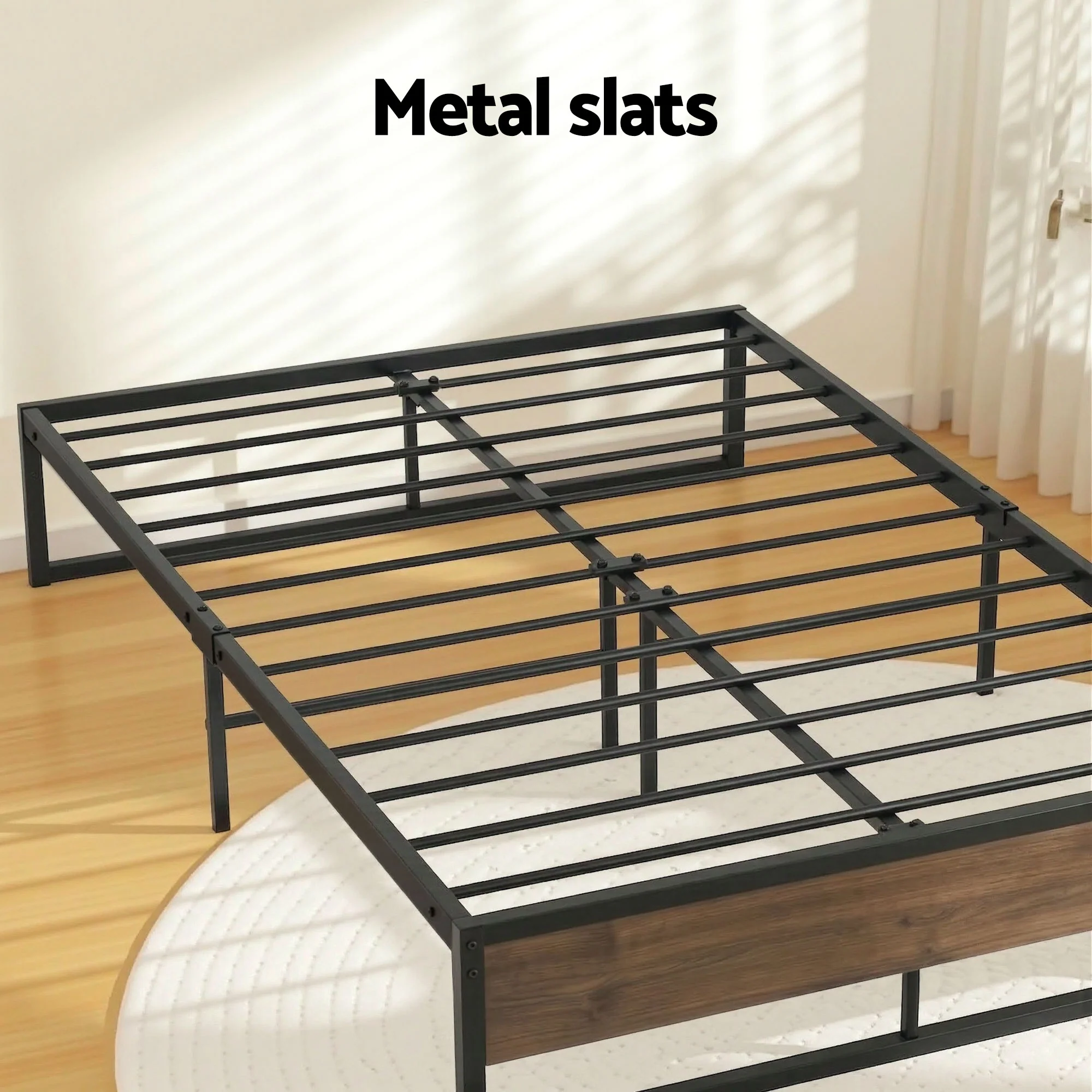 Artiss Bed Frame Metal Frame Queen Size Bed Base 2 Drawers OSLO - Image 6